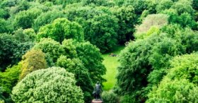 Zafer Sütunundan yeşil bir Berlin manzarası