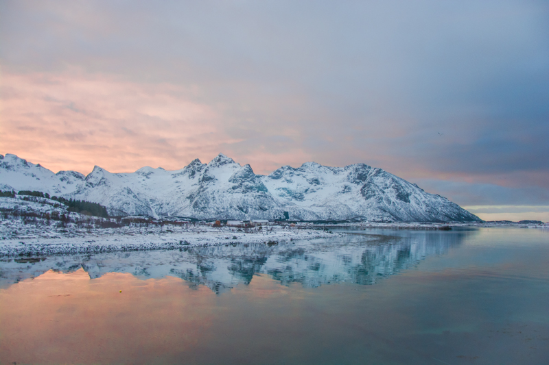norveç fiyortları kış manzaraları